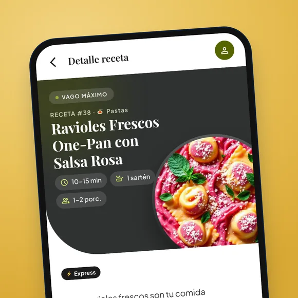 Pantalla de la app: no lavás una pila de ollas