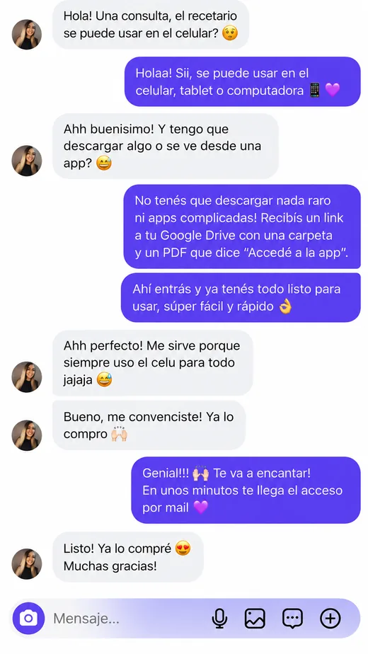 Captura real de un mensaje de un comprador, 3 de 8